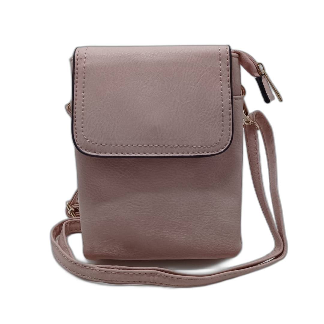 Bolso para Móvil, Mini Bandolera Rosa Beige para Mujer, Manos Libres para Viaje, Bolso Cruzado - Kebedo Moda