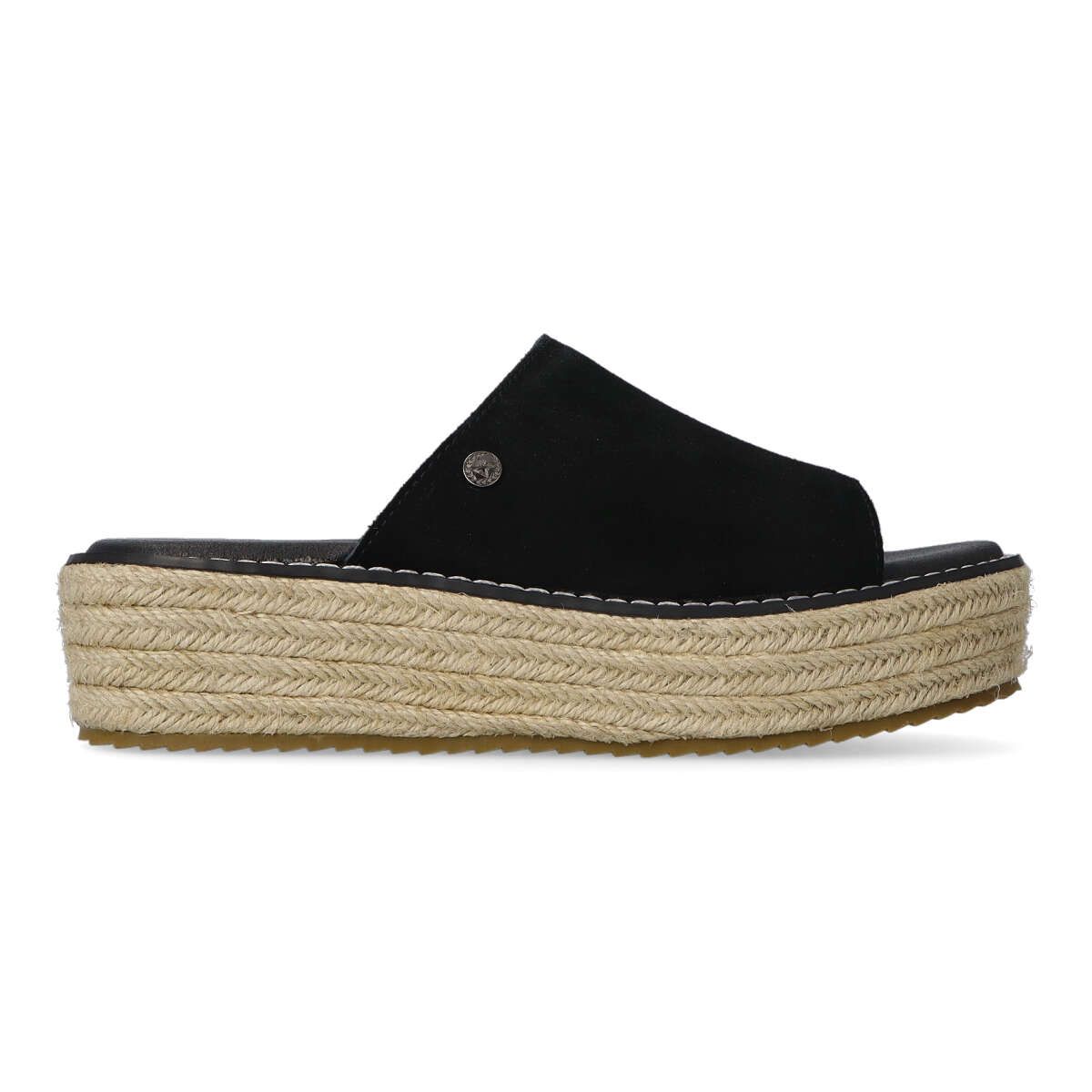 XTI Sandalia Plataforma Zueco Mujer Negro 4,5 Cm