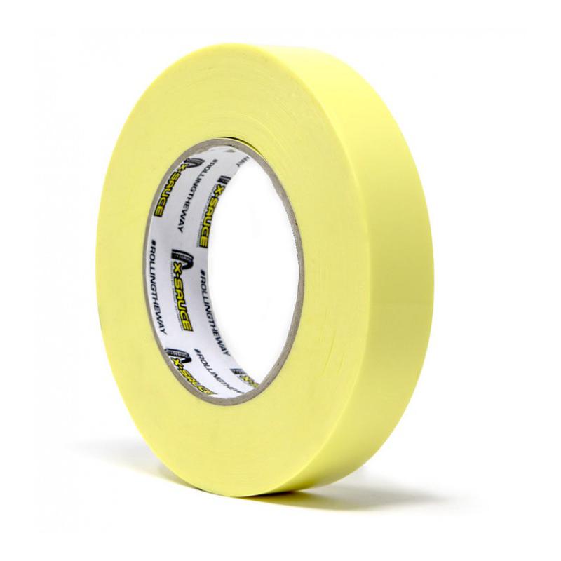 X-SAUCE | Fondo De Llanta Tubeless Amarillo - Rollos con cinta adhesiva amarilla para tubelizar. Esta cinta permite sellar la llanta sin poner ningún otro tipo de cinta o banda de goma, dando sólo 1
