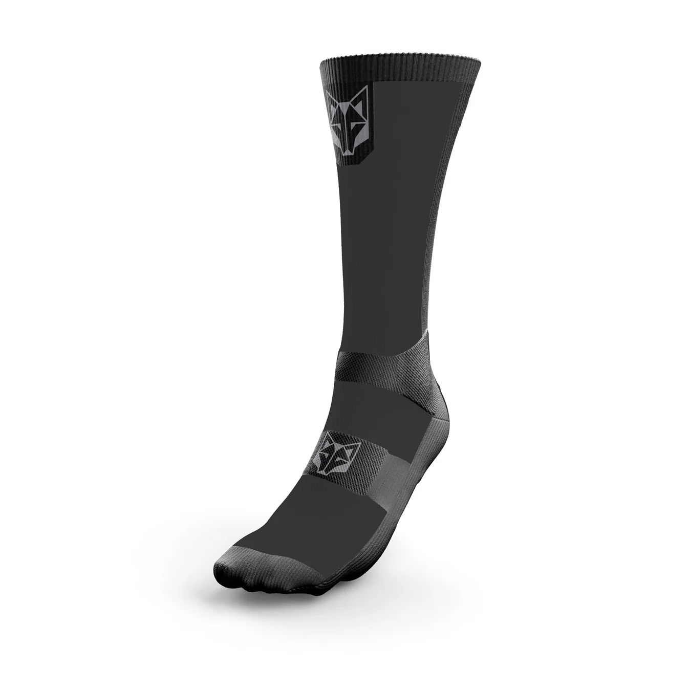 Calcetines Deportivos OTSO Ultra Ligeros, Transpirables y Sin Rozaduras – Running, Gym, Ciclismo... - Muchos Diseños Disponibles y Originales (Black & Silver Grey)