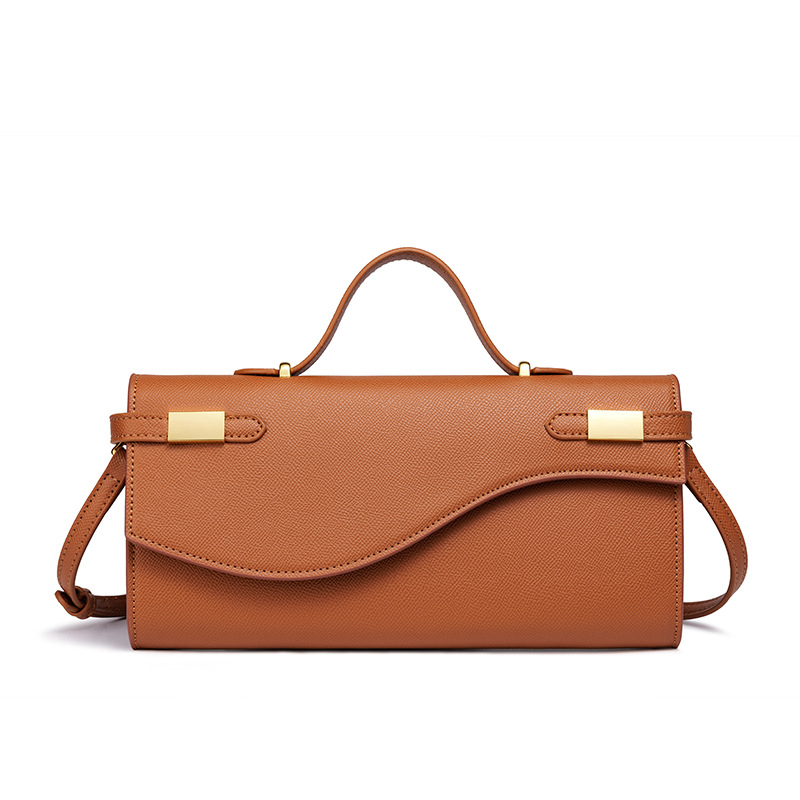 Bolso de hombro largo minimalista para viajes, color sólido, bolso de mano formal para mujer con correa desmontable