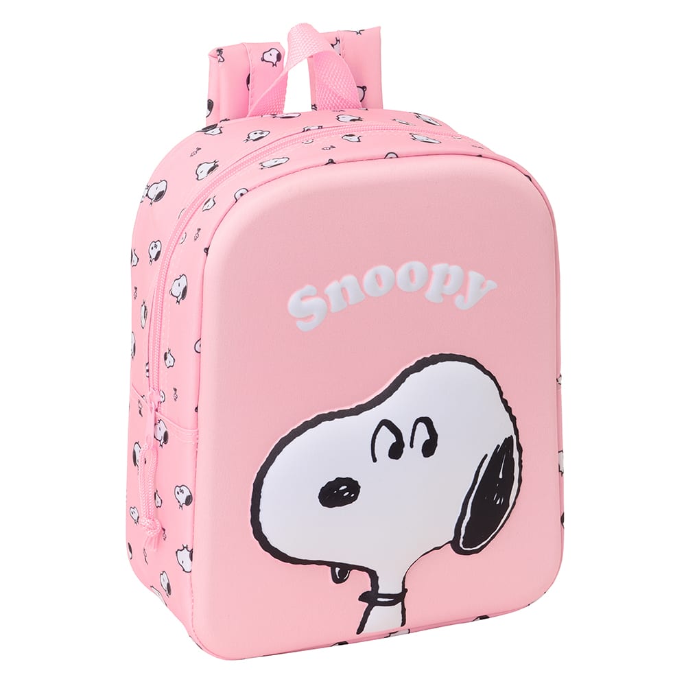 SAFTA | Mochilas Escolares Guardería Snoopy 3D 22 x 27 x 10 Cm (5,9 Litros), Diseño Frontal 3D Termoconformado, Compartimento Principal con Cremallera, Hombreras Acolchadas, Bolsillo Portabotellas, Asa de Mano