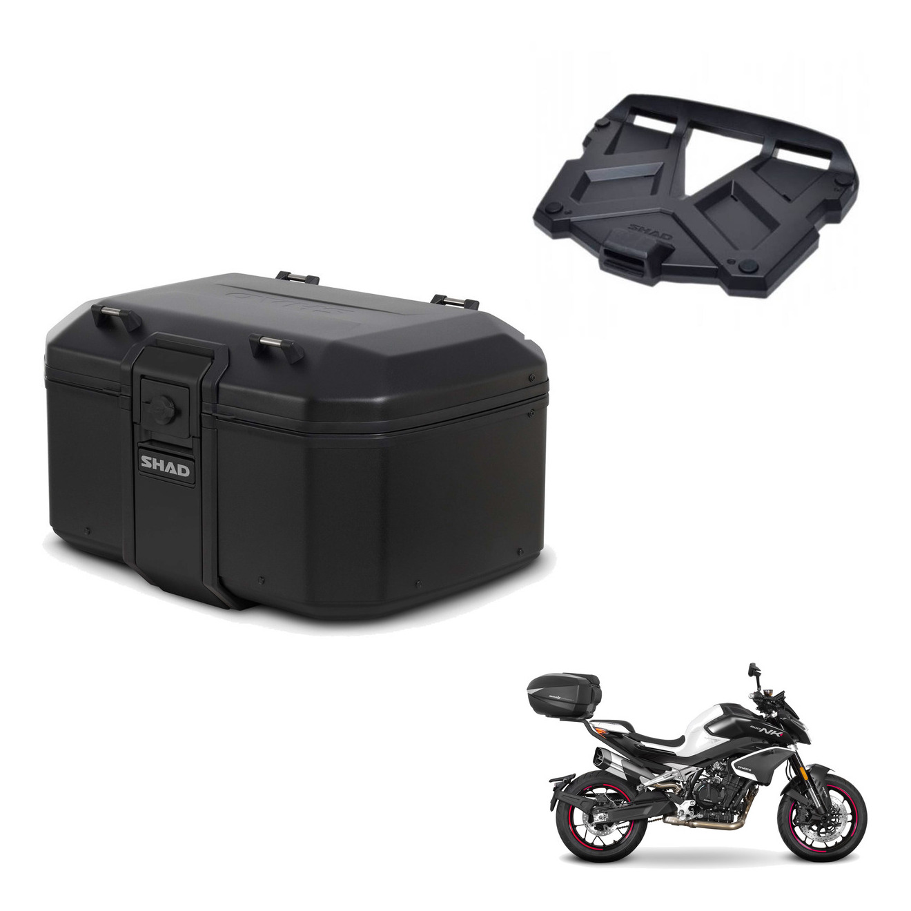 Baul Tr55 Pure Black + Herraje Baul + Pa KIT-569534