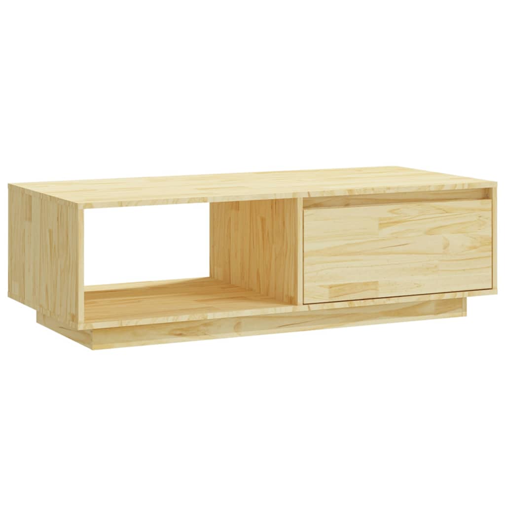 Vidaxl Mesa de Centro de Madera Maciza de Pino Natural 110x50x33,5 Cm