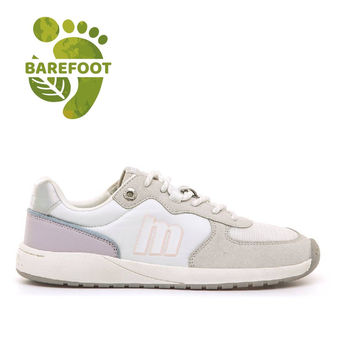 Zapatillas urban Mustang free apolo blancas con detalles en tonos pastel barefoot