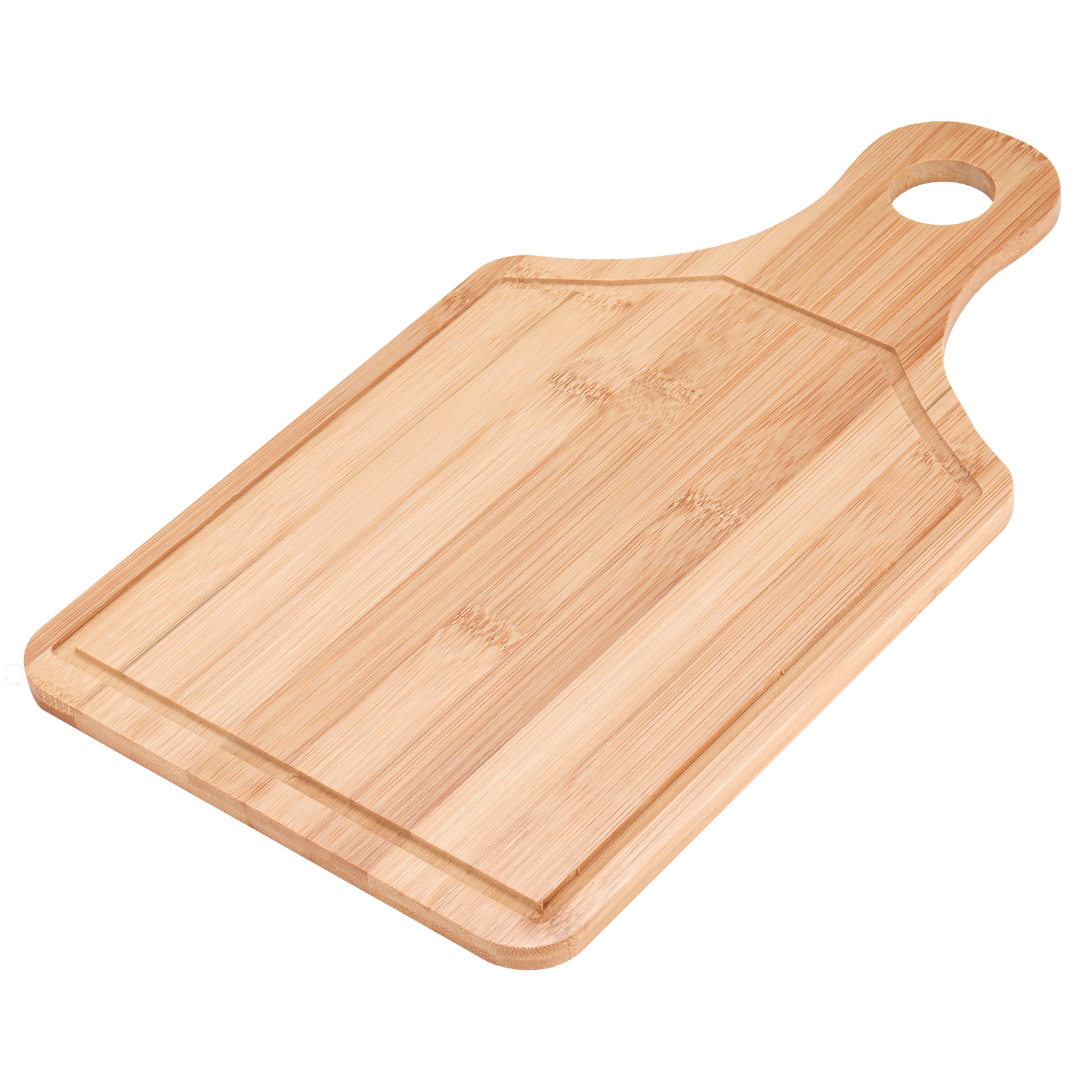 Family Tabla Cortar Rectangular con Asa Bambú Natural Tablero Pizza Multifuncional para Picar Alimentos Verduras, Frutas, Carne Gruesa Duraderas y Resistentes Antideslizante