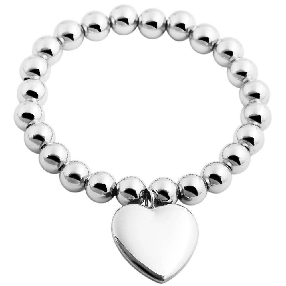 Akzent® Pulsera Coração Prateada em Aço Inoxidável - 0388