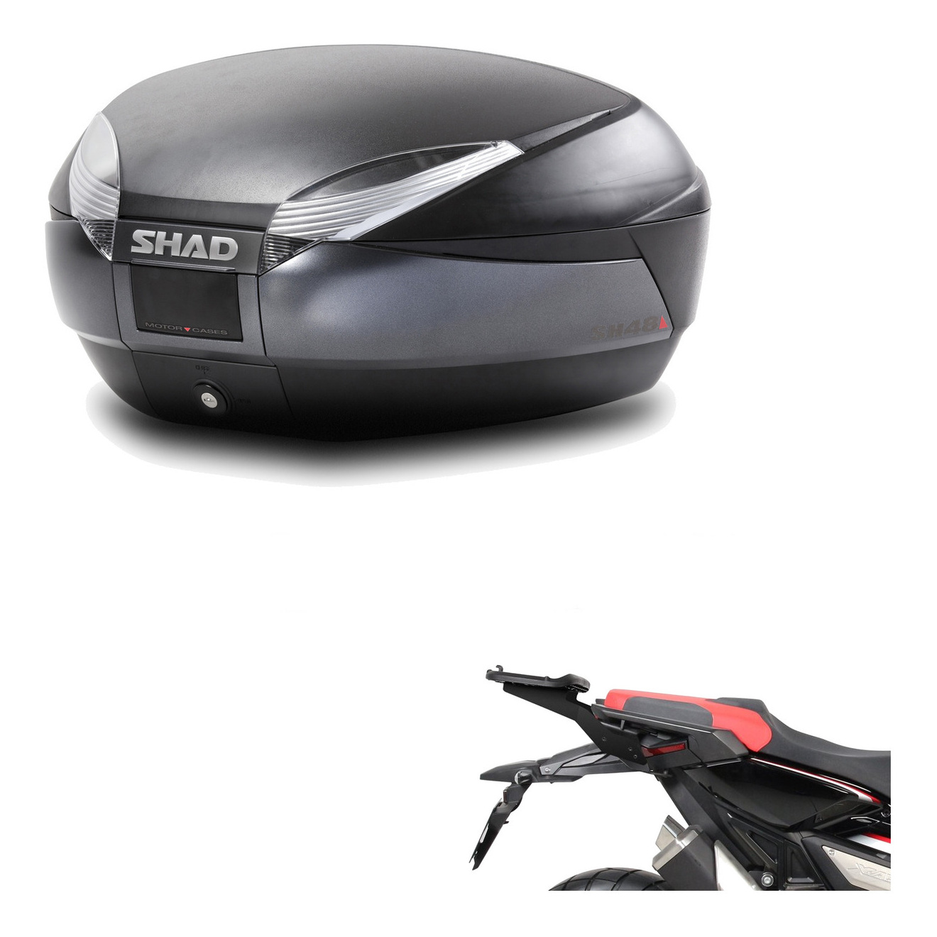 Baul Trasero + Herraje Montaje Sh48 Dark Grey Premium KIT-190266