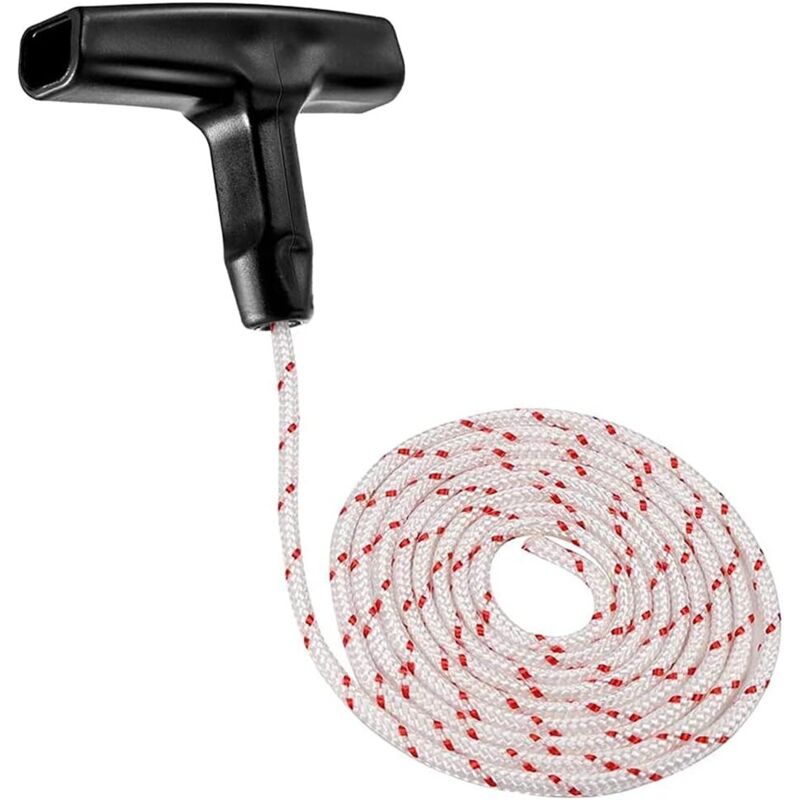 Cable de arranque para motores de gasolina – Mango ergonómico – Nylon de 3 mm – 1 m de longitud – Compatible con cortacéspedes y cortasetos