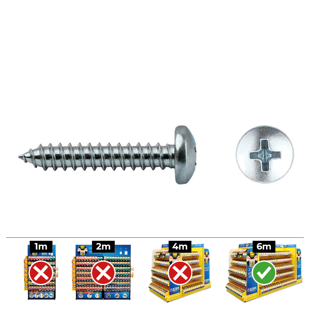 CAJA 500 unid. TORNILLO CHAPA ALOMADA DIN/REF 7981 3,5x22mm ZINCADO CELO