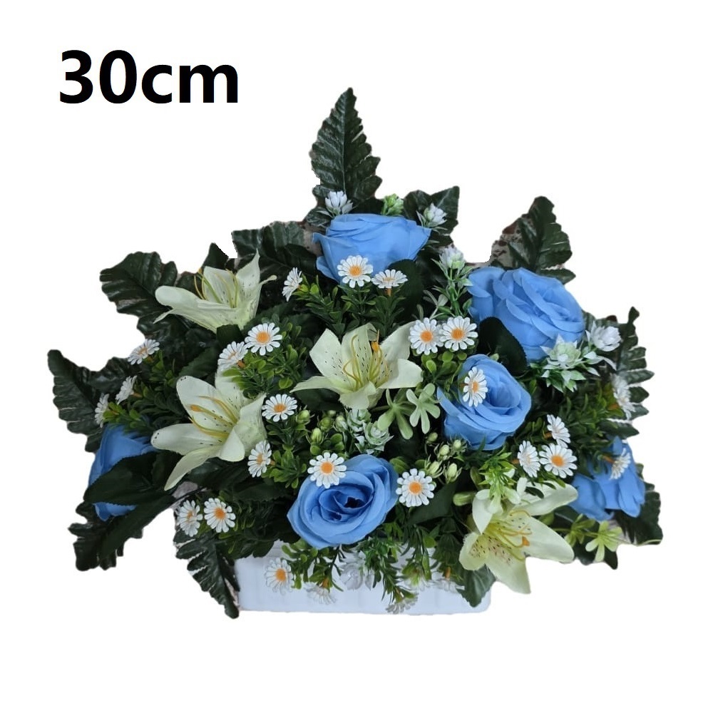 Flores artificiales para cementerio,Centro Flores para santos duraderas de tela con maceta,Gerimport,Envios desde España