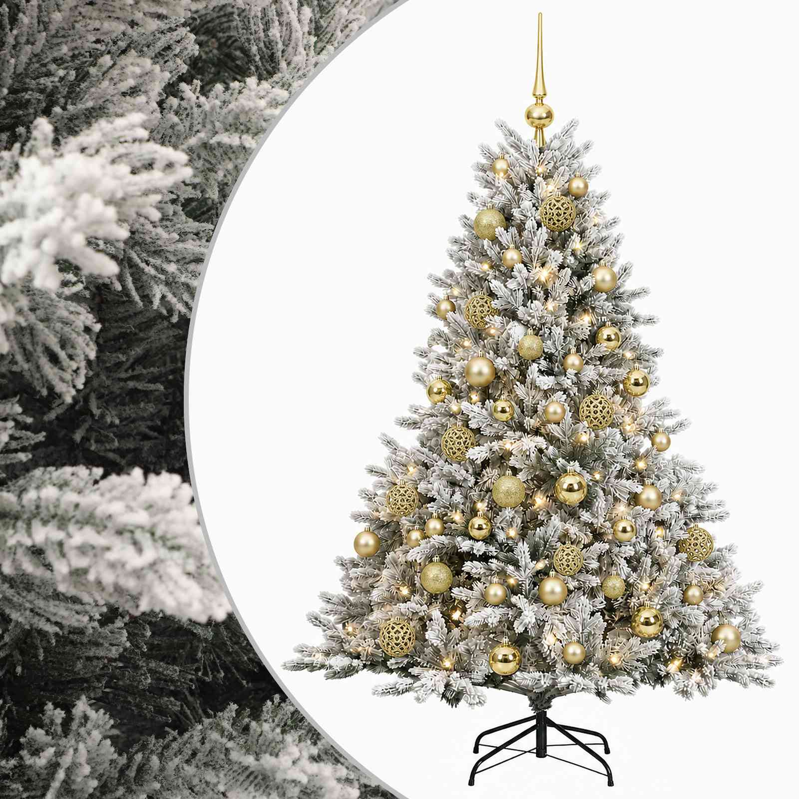 vidaXL Árbol de Navidad artificial con bolas 120 cm 150 LED Multicolor