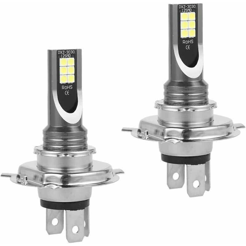 OmHO 2 bombillas LED H4 para faros delanteros en caja, 50 W/14000 lm/IP68, impermeables, para faros antiniebla, 2 bombillas, luz blanca de 6000-6500 K - DPZO