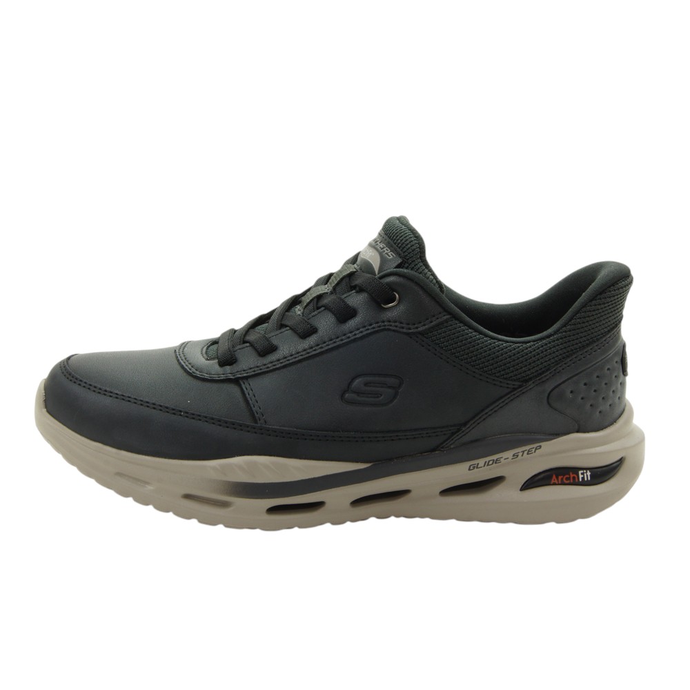 Skechers mod. 210981 zapato casual para hombre en piel natural, cordón elástico
