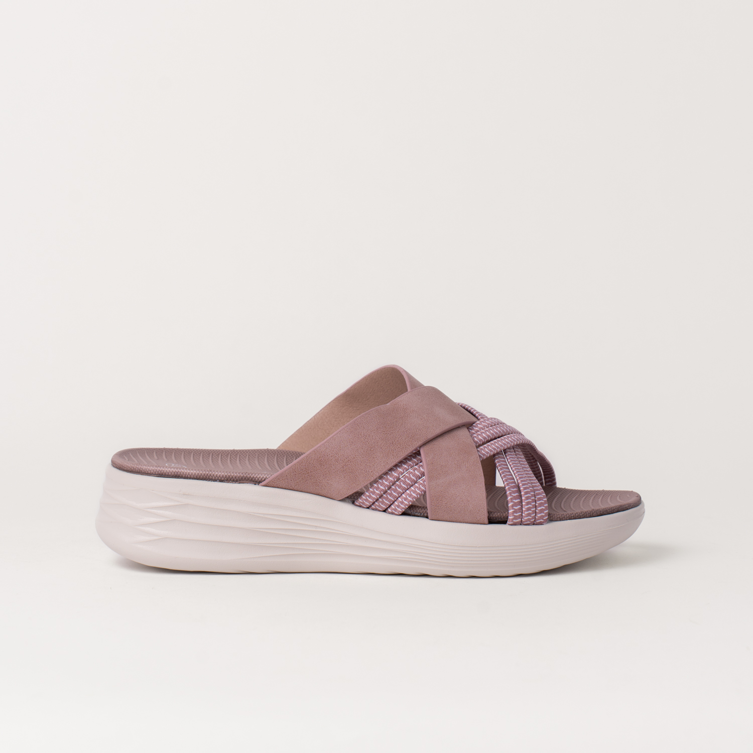 Mysoft 25M363 Sandalias planas de mujer empeine entrelazado