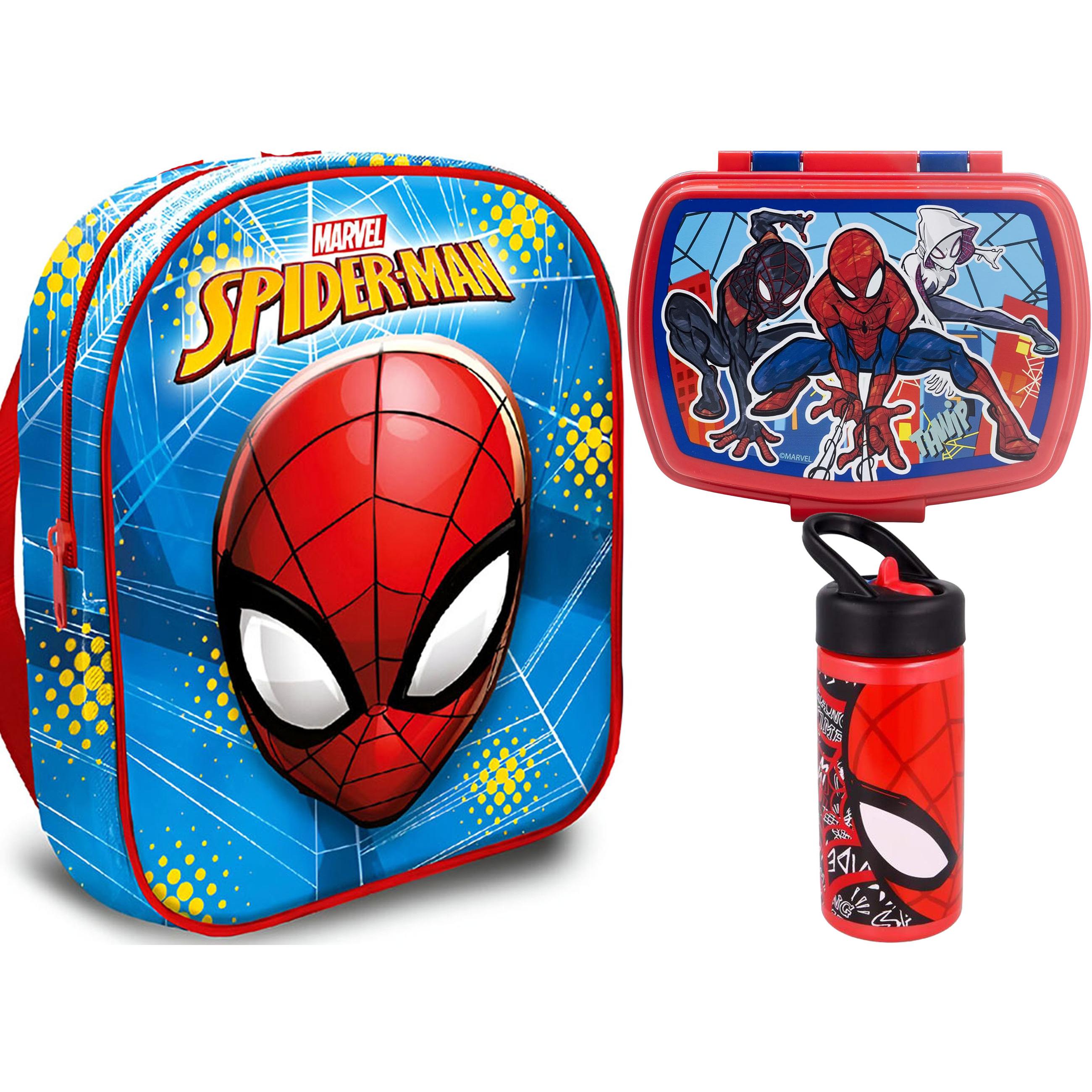 Set Mochila Infantil, Sandwichera infantil y Botella escolar - Pack Diseño Colorido | Mochila Escolar 31x25x11cm Niño Niña de 3 a 9 Años | Material Escolar