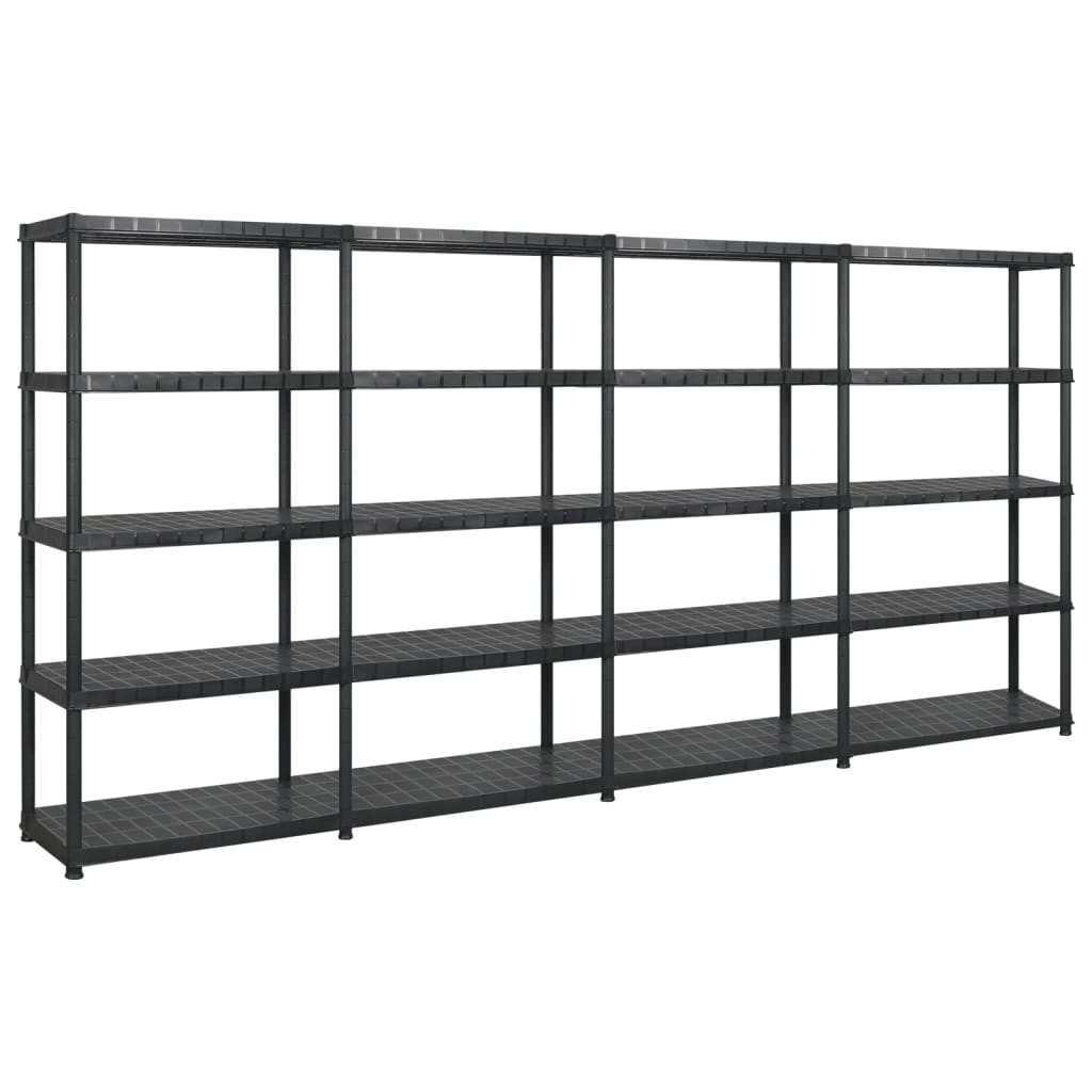 vidaXL Estanterías Almacenaje Plástico Negro Adornos Dimensiones 142 x 38 x 170 cm,  213 x 38 x 170 cm,  170 x 40 x 185 cm y mas