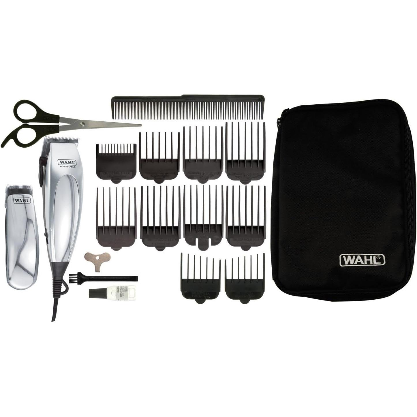 Wahl Cortapelos Y Recortadora De Precisión Deluxe Homepro 79305-1316 Plateado - 10 Peines Guía - Cuchillas Autoafilables