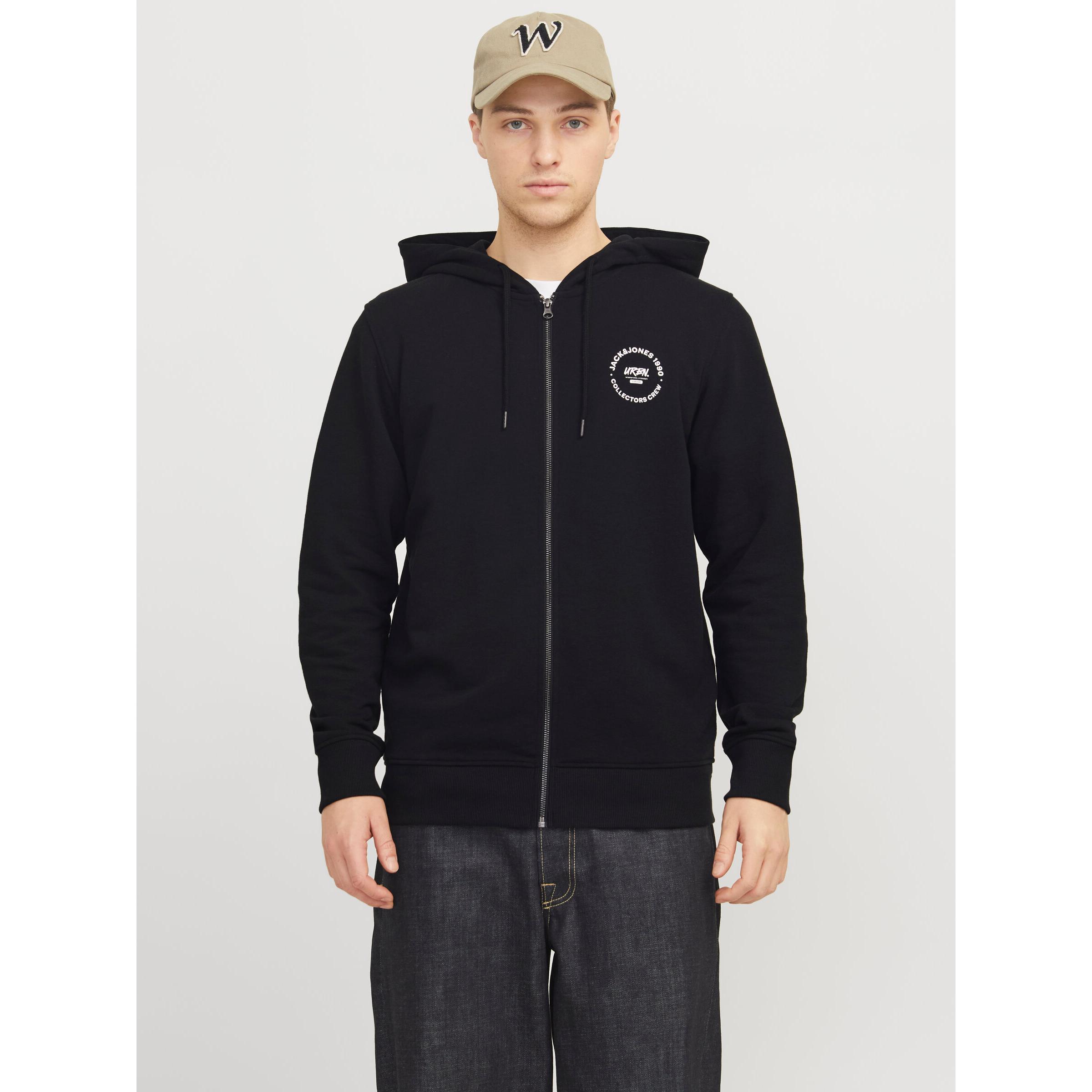 Sudadera Simon Cremallera Negra Jack and Jones
