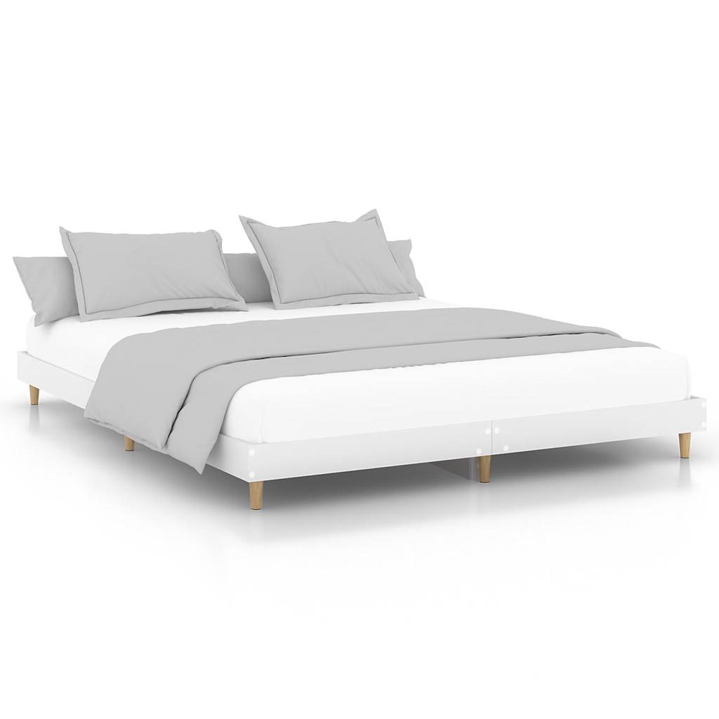 vidaXL Estructura de cama madera de ingeniería blanca 120x200 cm