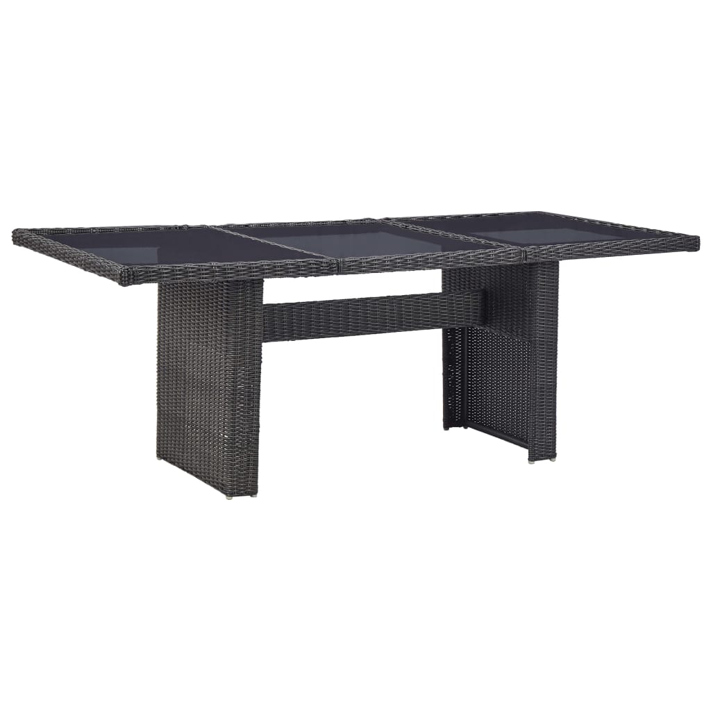 vidaXL Mesa de comedor de jardín ratán sintético 200x100x74 cm en color Marrón/Marrón y negro/Negro y marrón y más | estructura resistente ideal para salón dormitorio o estudio