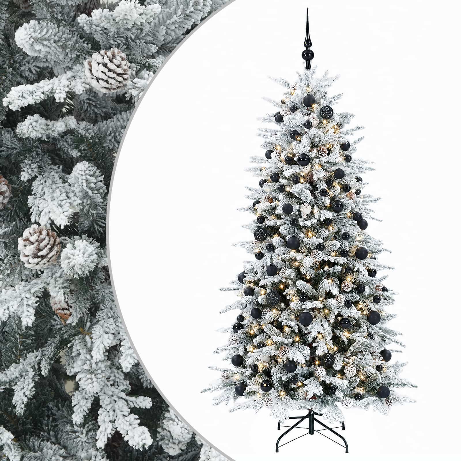 vidaXL Árbol de Navidad artificial con bolas 180 cm 300 LED