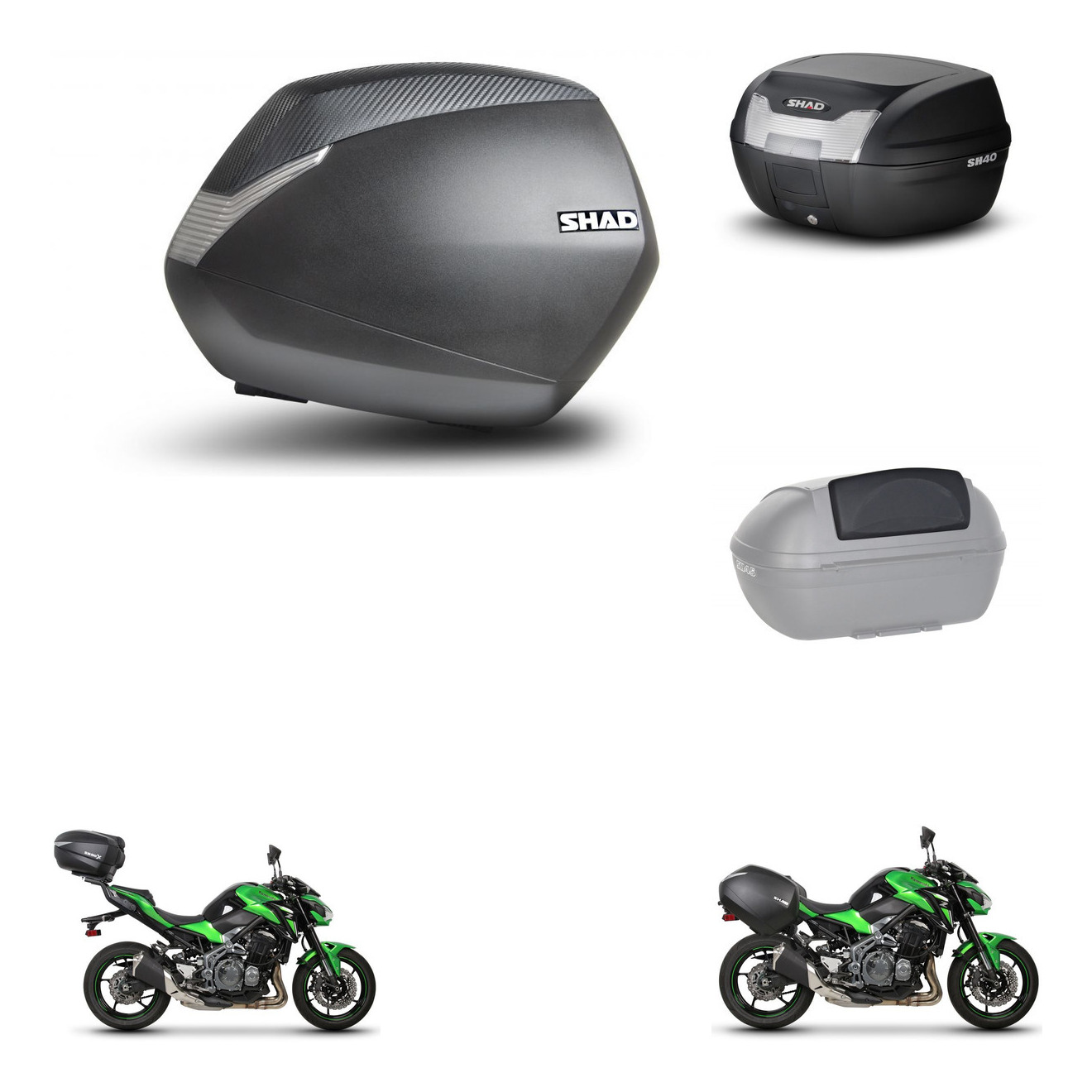 Baul Trasero + Maletas Laterales + Respaldo De Pasajero + Herraje 3P + Herraje Montaje Sh36 Sh 36 Sh40 Sh 40 2011 KIT-247852
