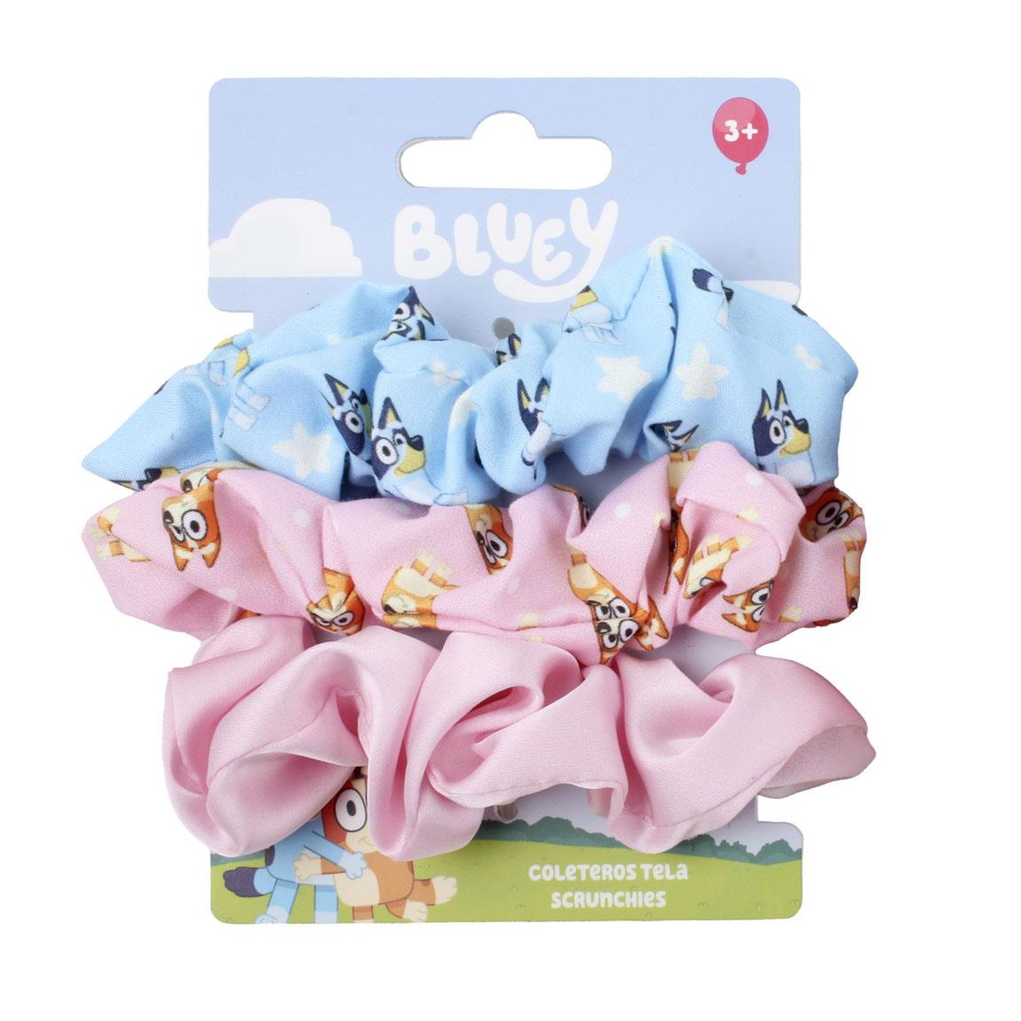 Pack de Coleteros de Tela 3 Piezas Bluey para Niñas, Accesorios de Pelo Suaves, Colores Pastel con Diseño Infantil, Ideal para Uso Diario o Regalo
