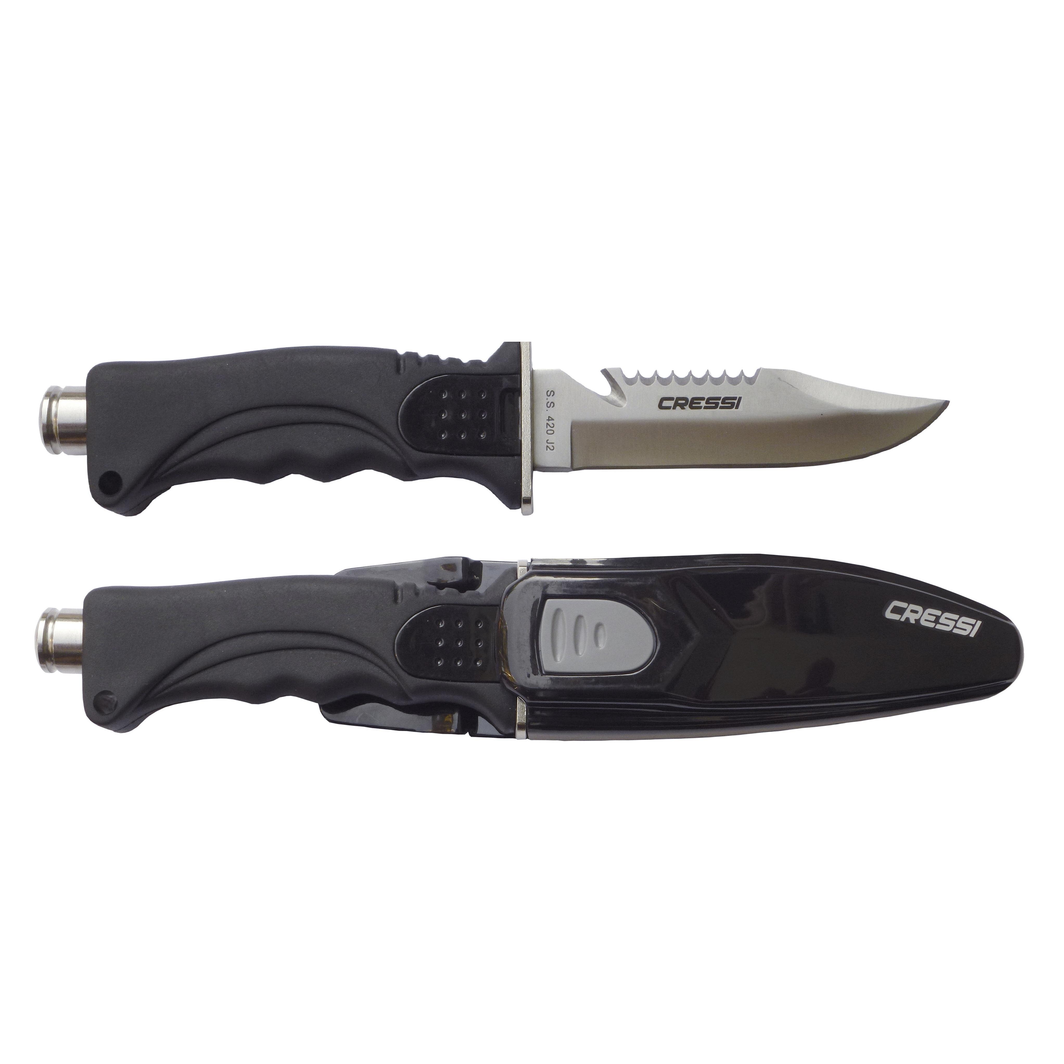 Cuchillo De Buceo Skorpion De - Hoja De Acero Inoxidable Templado, Empuñadura Anatómica Soft Grip Y Sistema De Enganche Rápido BRC 559000