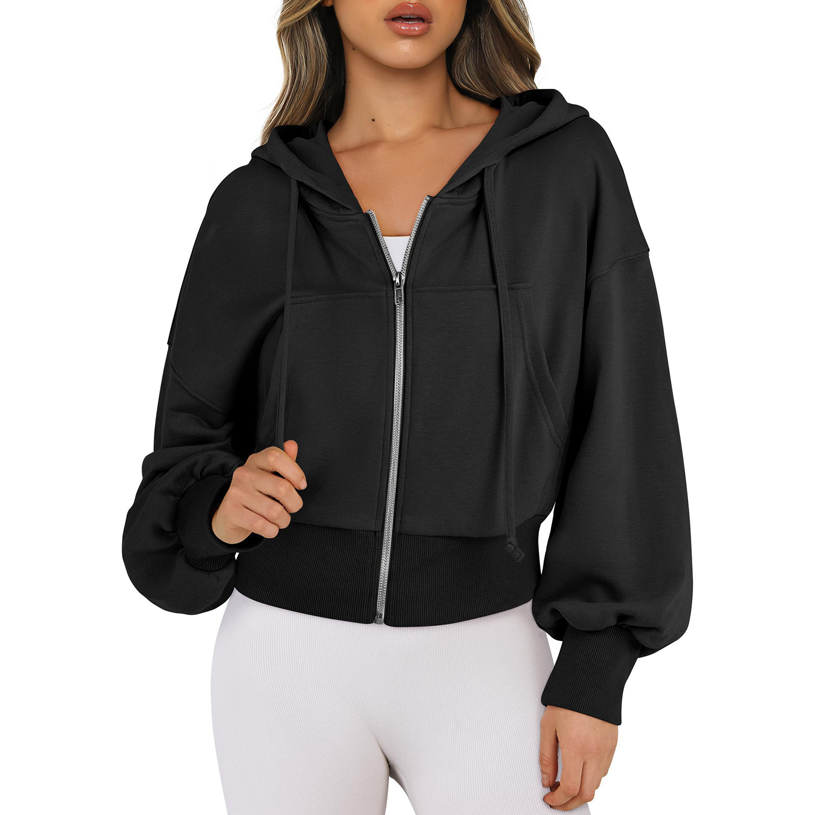 Sudadera corta con cremallera para mujer, informal y cómoda, chaqueta con cremallera bonita, elegante y versátil, nuevo estilo para 2026