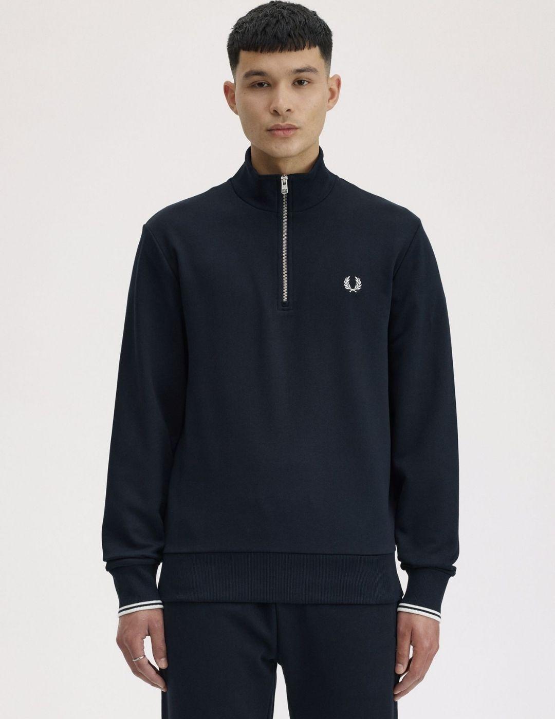 Sudadera Fred Perry Zip Marino Hombre