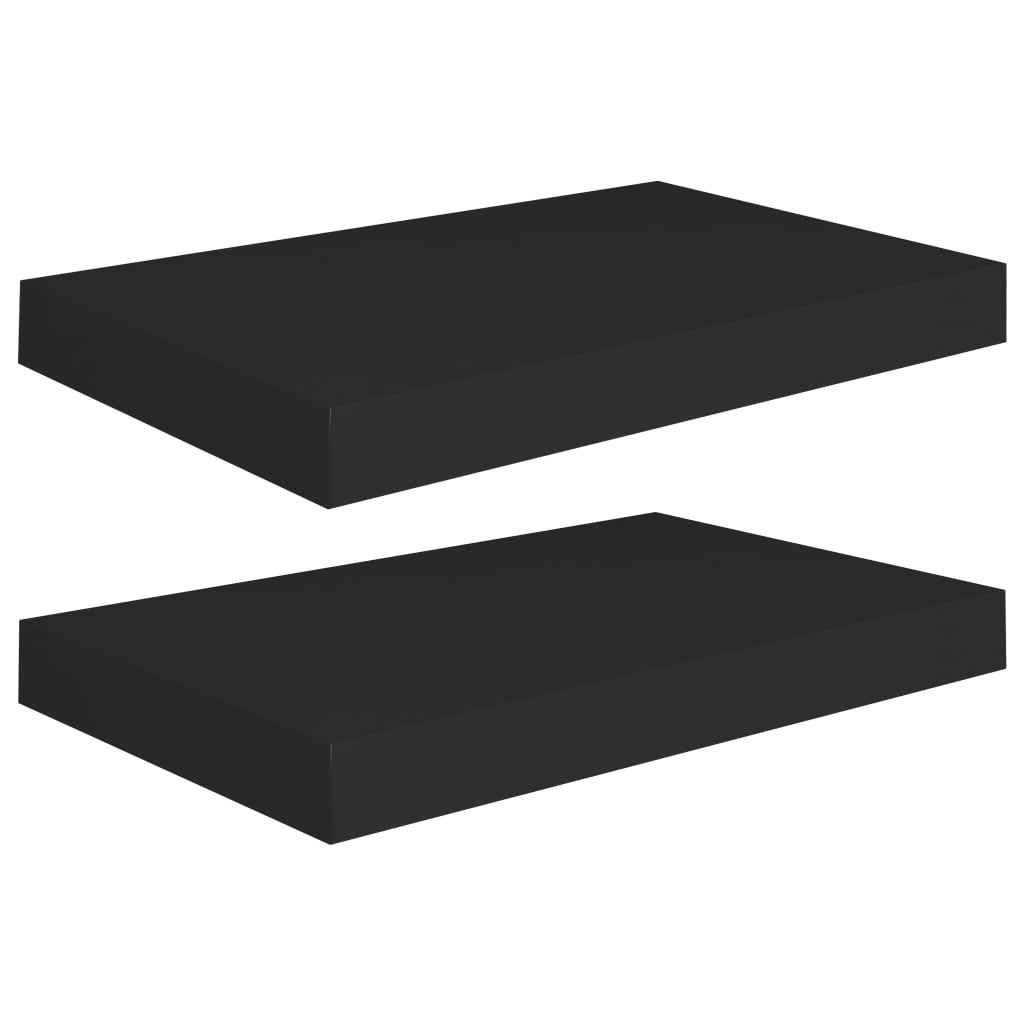 vidaXL Estante flotante de pared 2 uds MDF 40x23x3,8 cm Blanco brillante, negro brillante, gris brillante Mueble Almacenaje Estantería para Oficina, Estudio, Dormitorio Estantería/Librería/ mueble de Almacenamiento