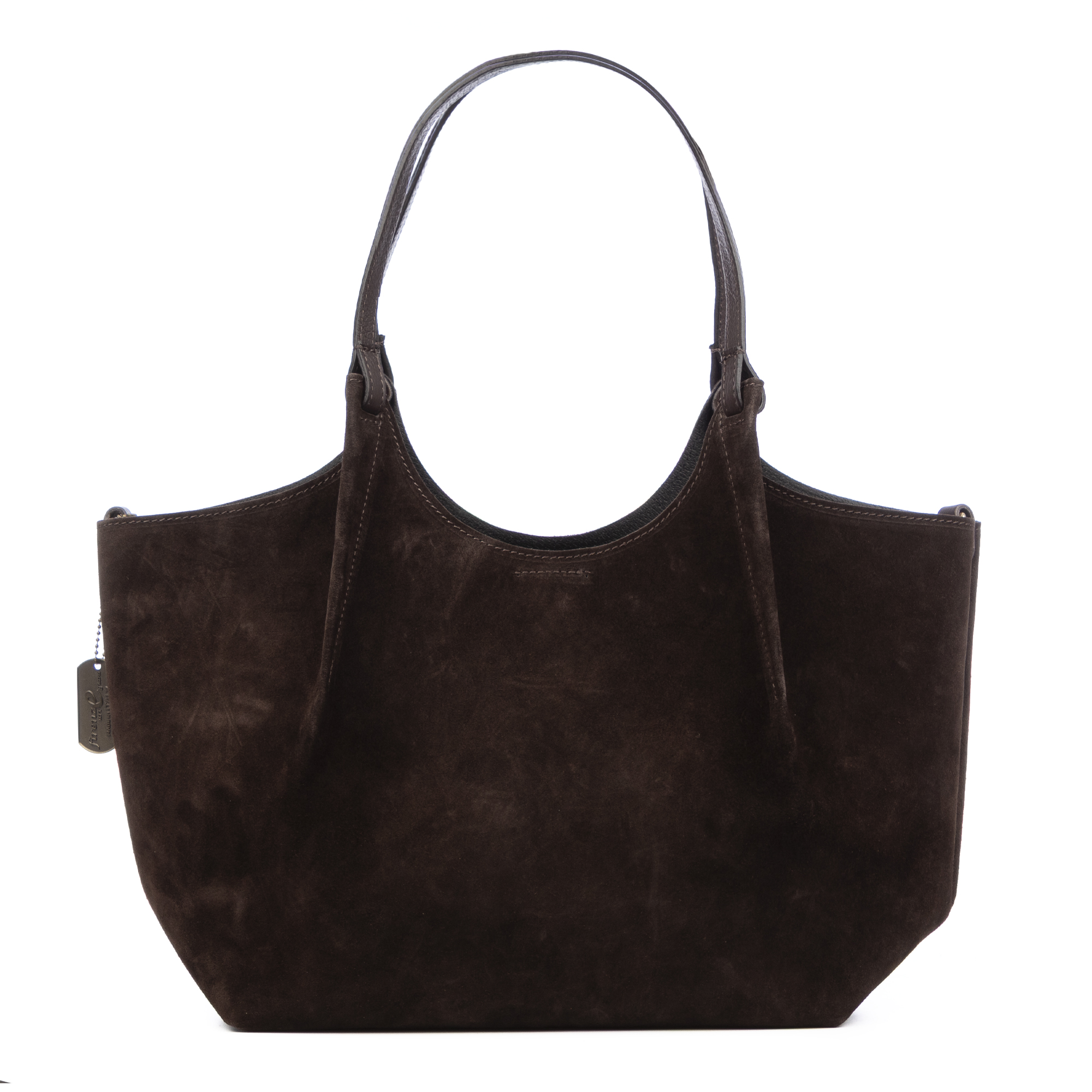 FIRENZE ARTEGIANI Bolso Tote Mujer. Piel auténtica Gamuza. 46x14x25cm