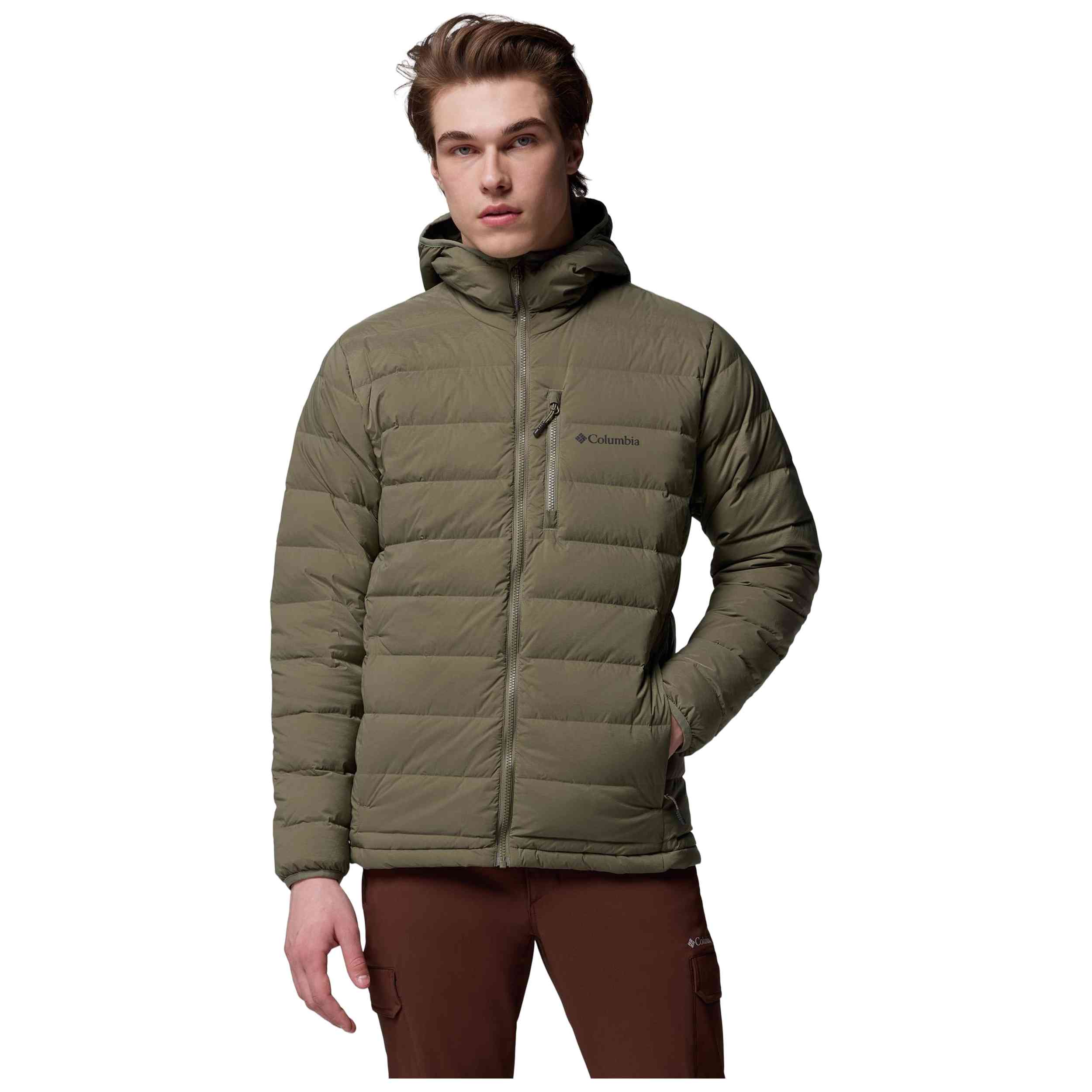 Chaqueta Columbia modelo Chaqueta con capucha Columbia Drift Peak Stretch Down verde bosque para Hombre en color Verde