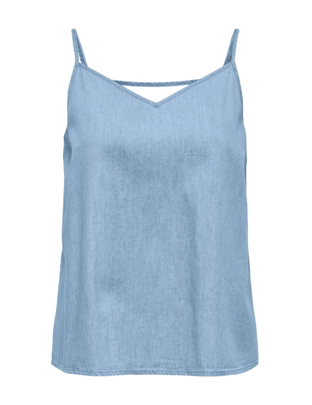 Top Only Nova azul claro denim tirantes para mujer