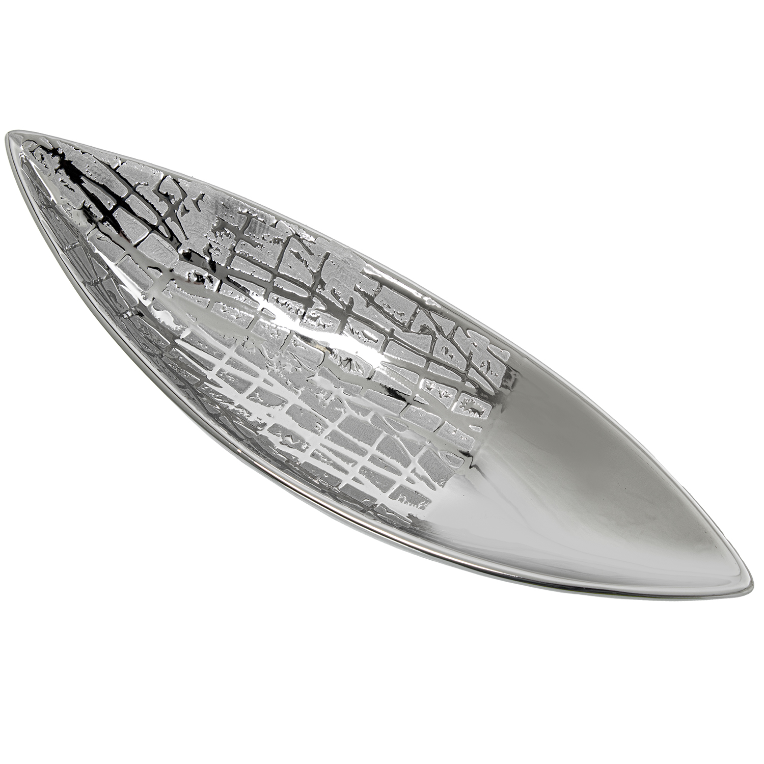 Centro ceramica plata 39x13x7, 5cm