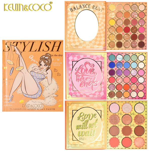 Libro de paletas de maquillaje KEVIN & COCO Vintage Girl de 72 colores