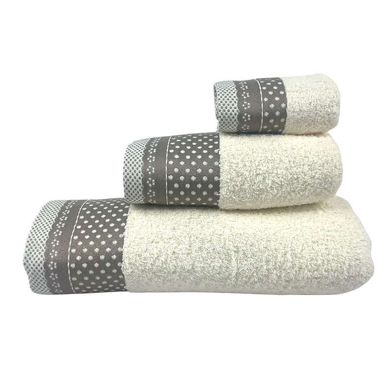 RUFINO DÍAZ Juego Toallas Rizo 3p Algodón Peinado 600gr Renda - Tejido absorvente, suave y resistente - Para baño, spa, piscina