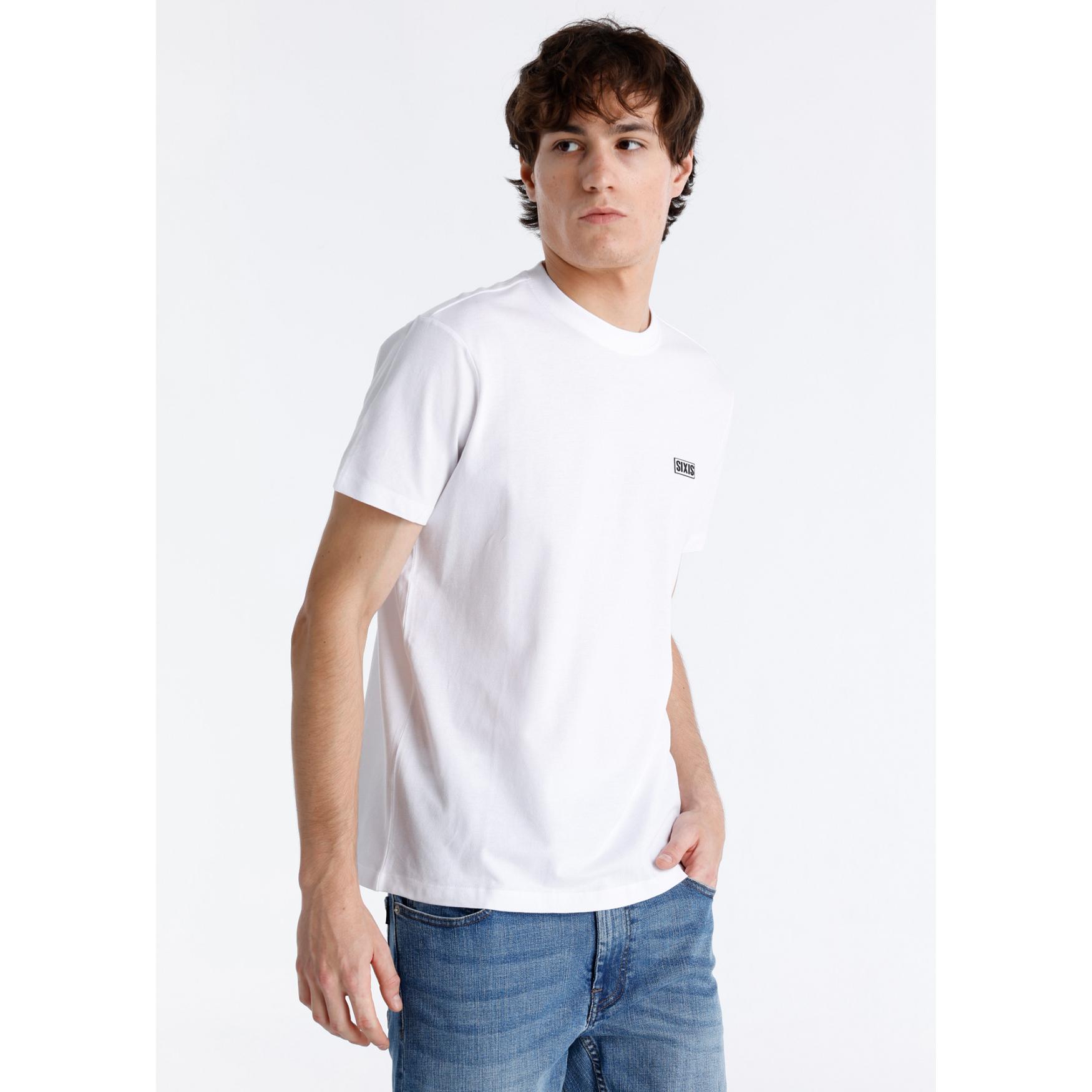 SIX VALVES - Camiseta Piqué Parche Blanco Premium