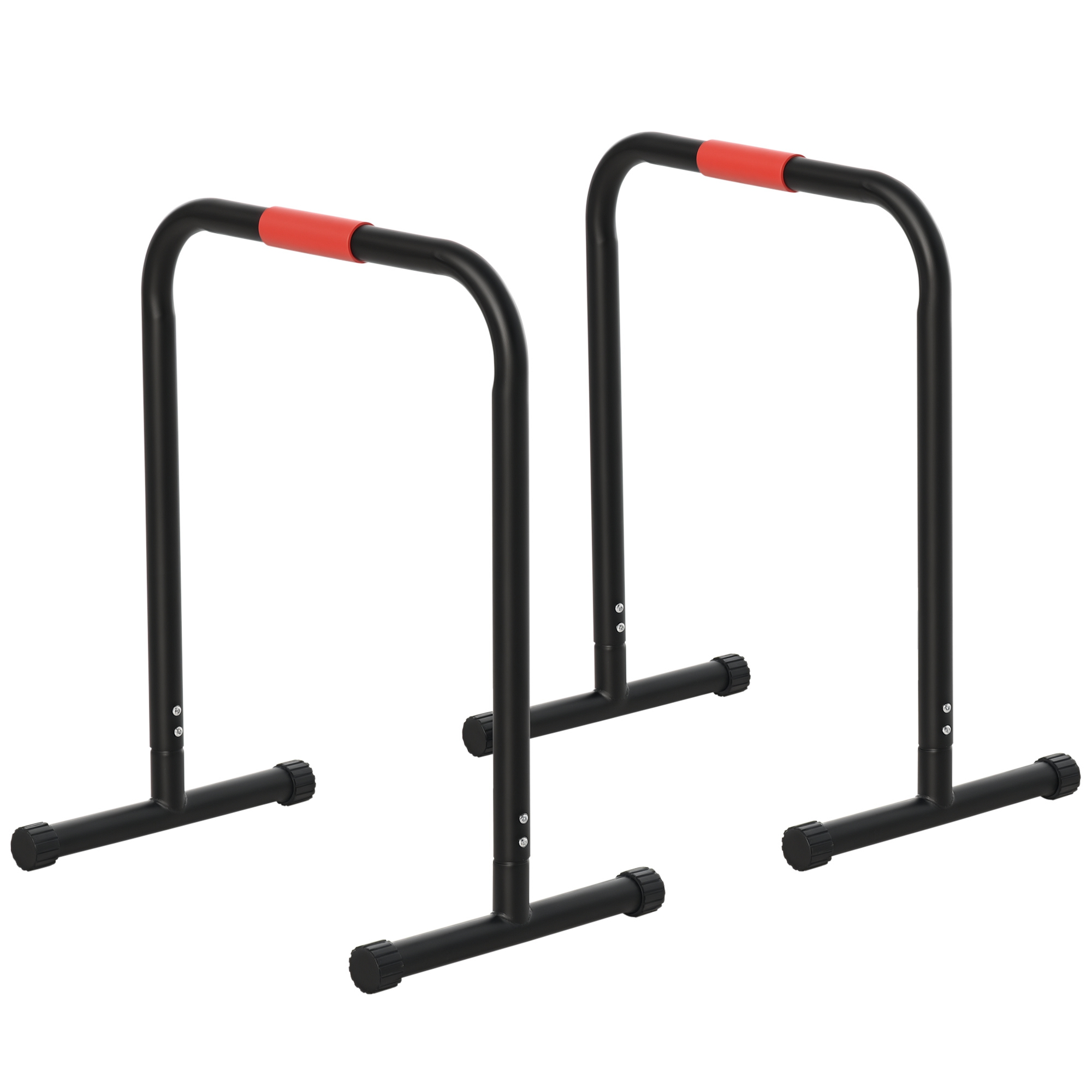 HOMCOM Barras Paralelas Training Musculación Calistenia Soporte con Mango Extra Ancho para Flexiones Inclinadas Dips 63x41x73 cm Negro