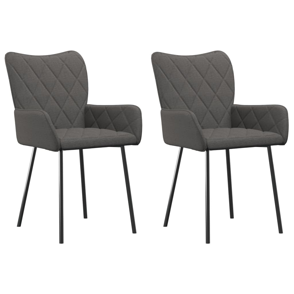 vidaXL Sillas de comedor 2 unidades tela gris oscuro