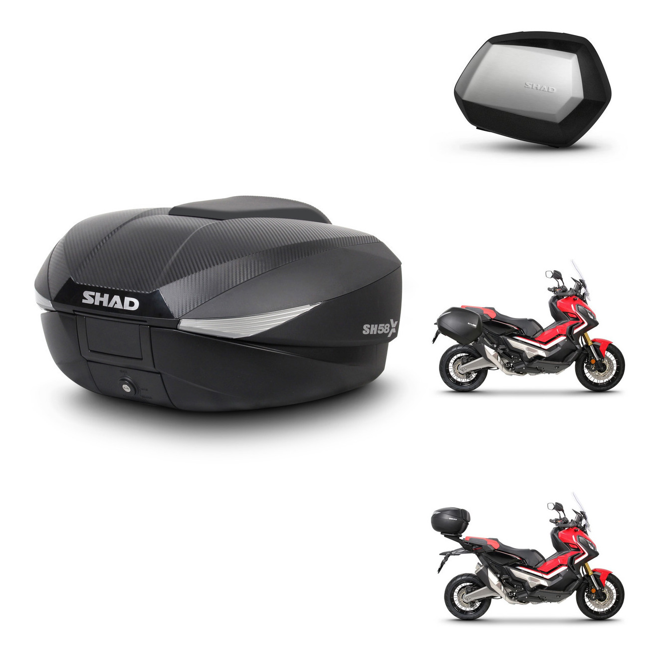 Maletas Laterales + Baul Trasero + Herraje 3P + Herraje Montaje Sh58x Sc Sh35 Premium KIT-259972