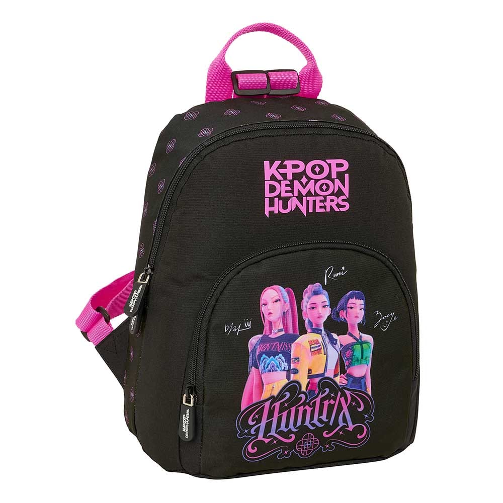 SAFTA | Mochilas Escolares K-Pop Demon Hunters, Modelos Mini, Teen, Junior, Doble, Extensible, Adaptables a Carro, para Portátil 14" y Grande con Ruedas Compact Evolution, Mochilas con Licencia Oficial