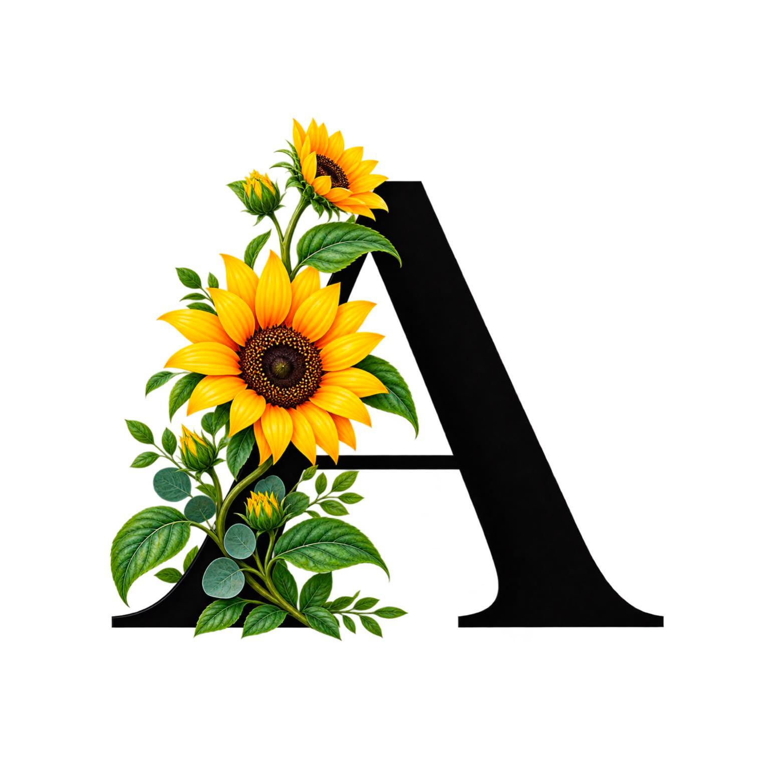 Taza personalizada con inicial y girasoles | Taza de cerámica con letra | Regalo original para mujer, mamá, amiga o familia (350ML)