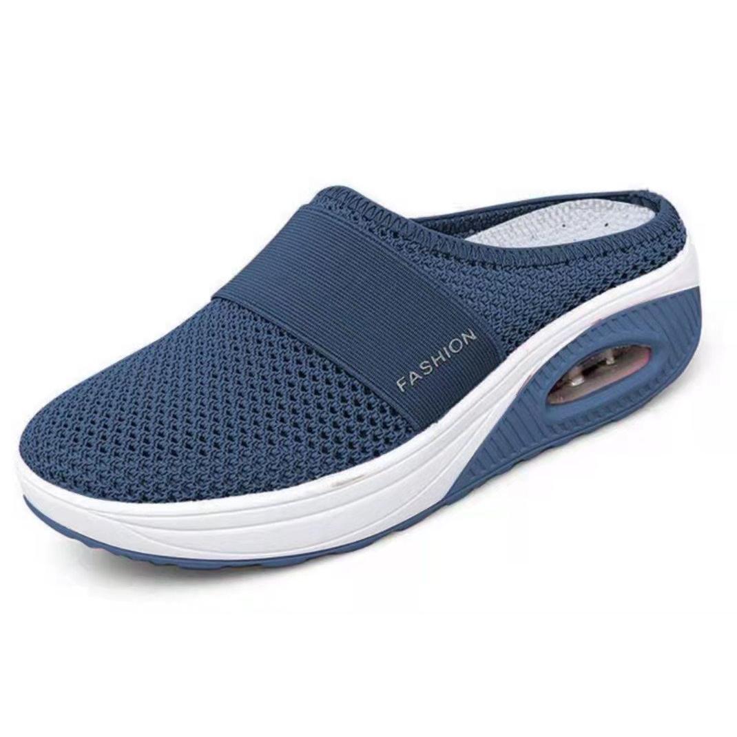 TK Nuevas zapatillas de Verano de gran tamaño, de un solo Paso, con Punta Cerrada, de Malla y Suela Gruesa, zapatillas de Tacón de cuña para Mujer.
