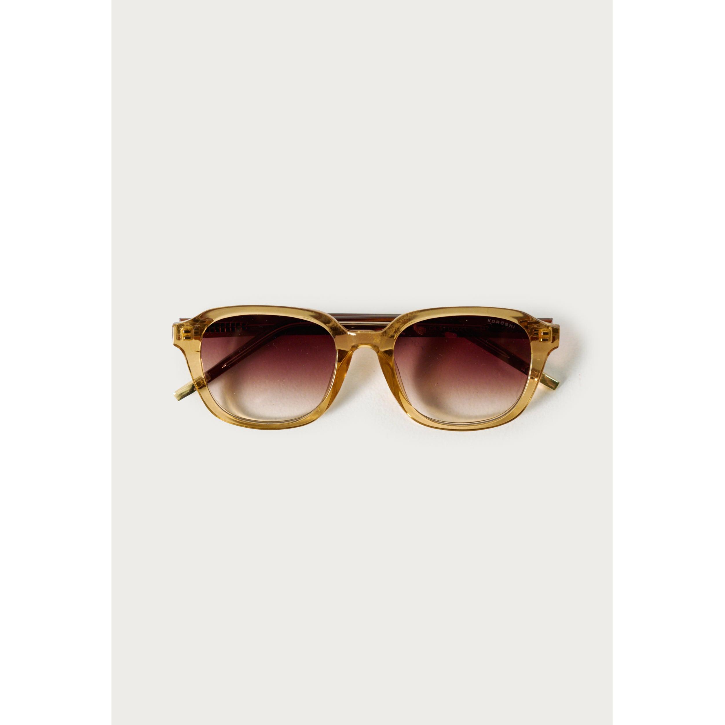 Koroshi Gafas de Sol Ovaladas Marrón Montura Pasta Transparente Lentes Degradadas Prot. UV – KOROSHI