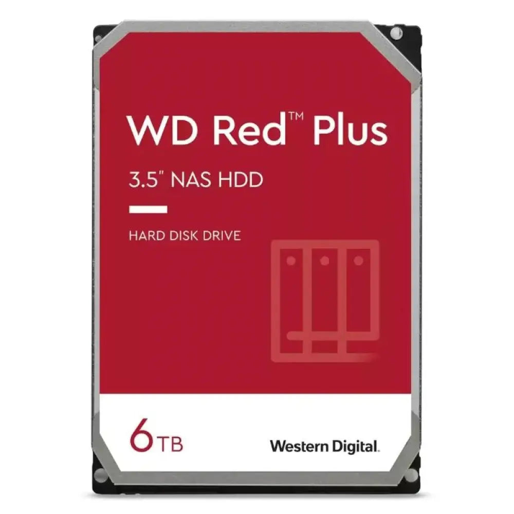 Western Digital - Disco duro interno WD60EFPX Red Plus 6 TB SATA III 6 Gb/s, tecnología CMR, búfer 256 MB, factor de forma 3.5\" para NAS y almacenamiento fiable