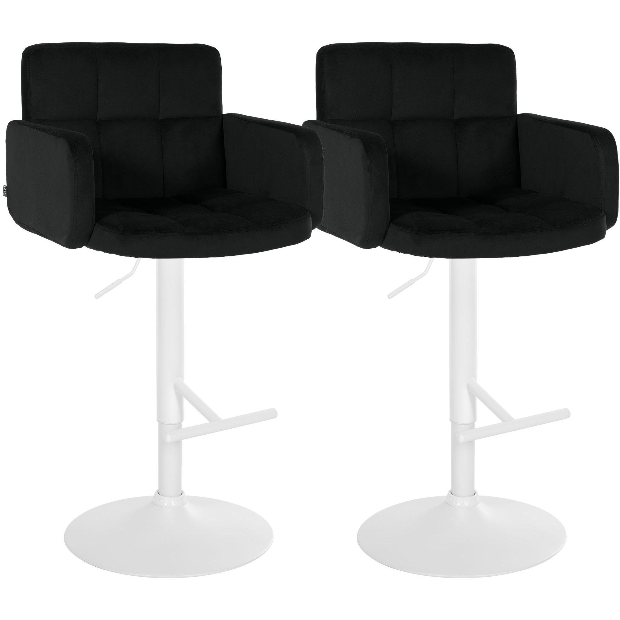 2er Set Barhocker Los Angeles Samt wei