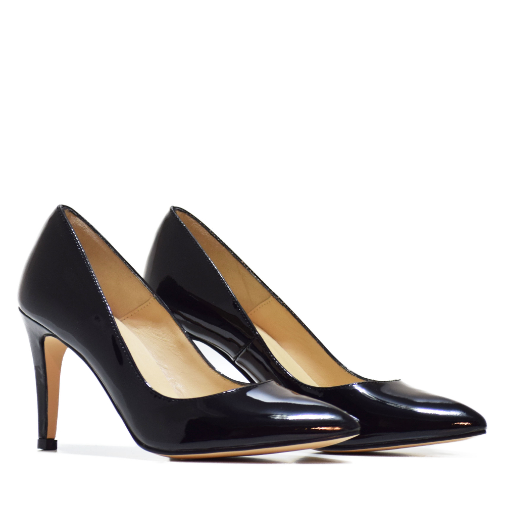 Zapatos de Salón Elodie Paula en Piel Charol Negro - Tacón 70mm