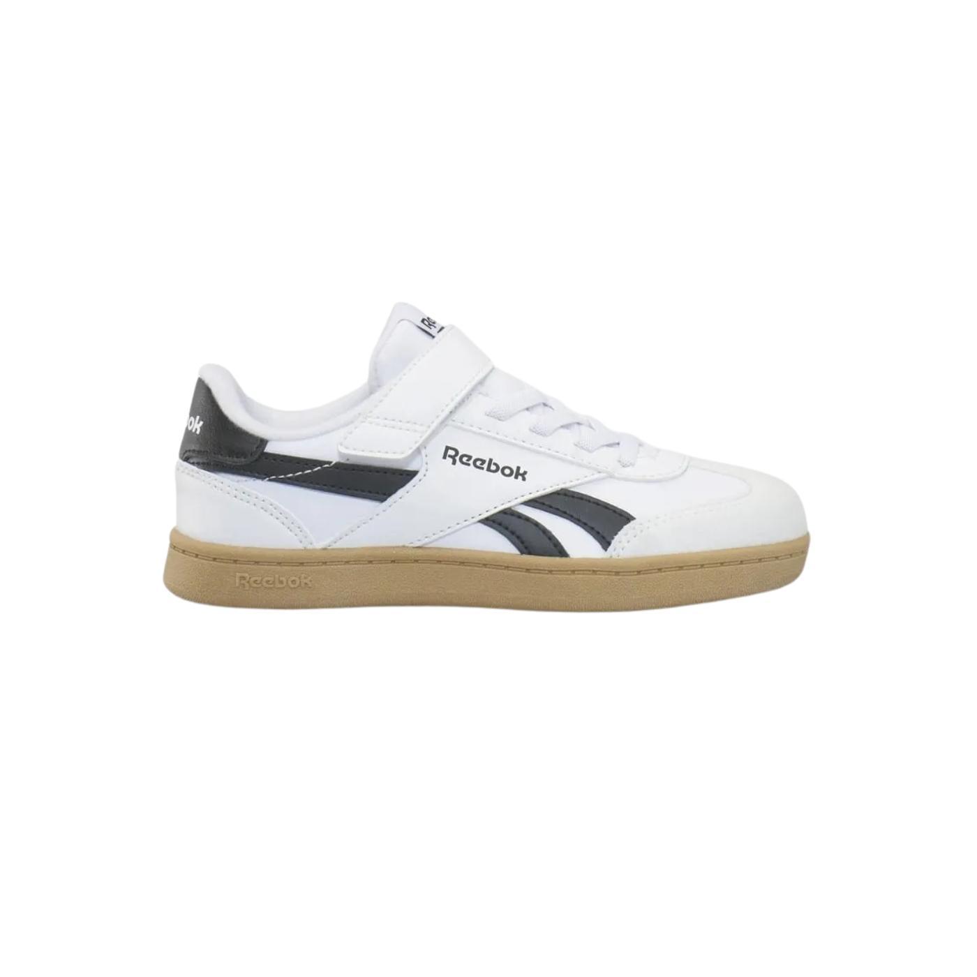 Zapatillas reebok smash edge elastic blanco negro de niño.